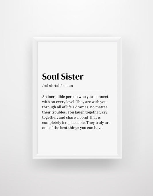 Soul Sister - Definition Print