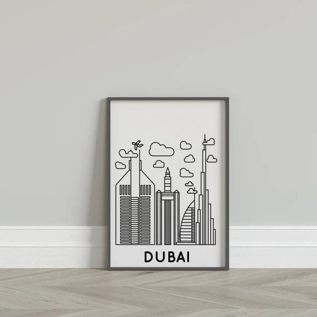 ‘Dubai’ - Line Art Print – The Poster Hut