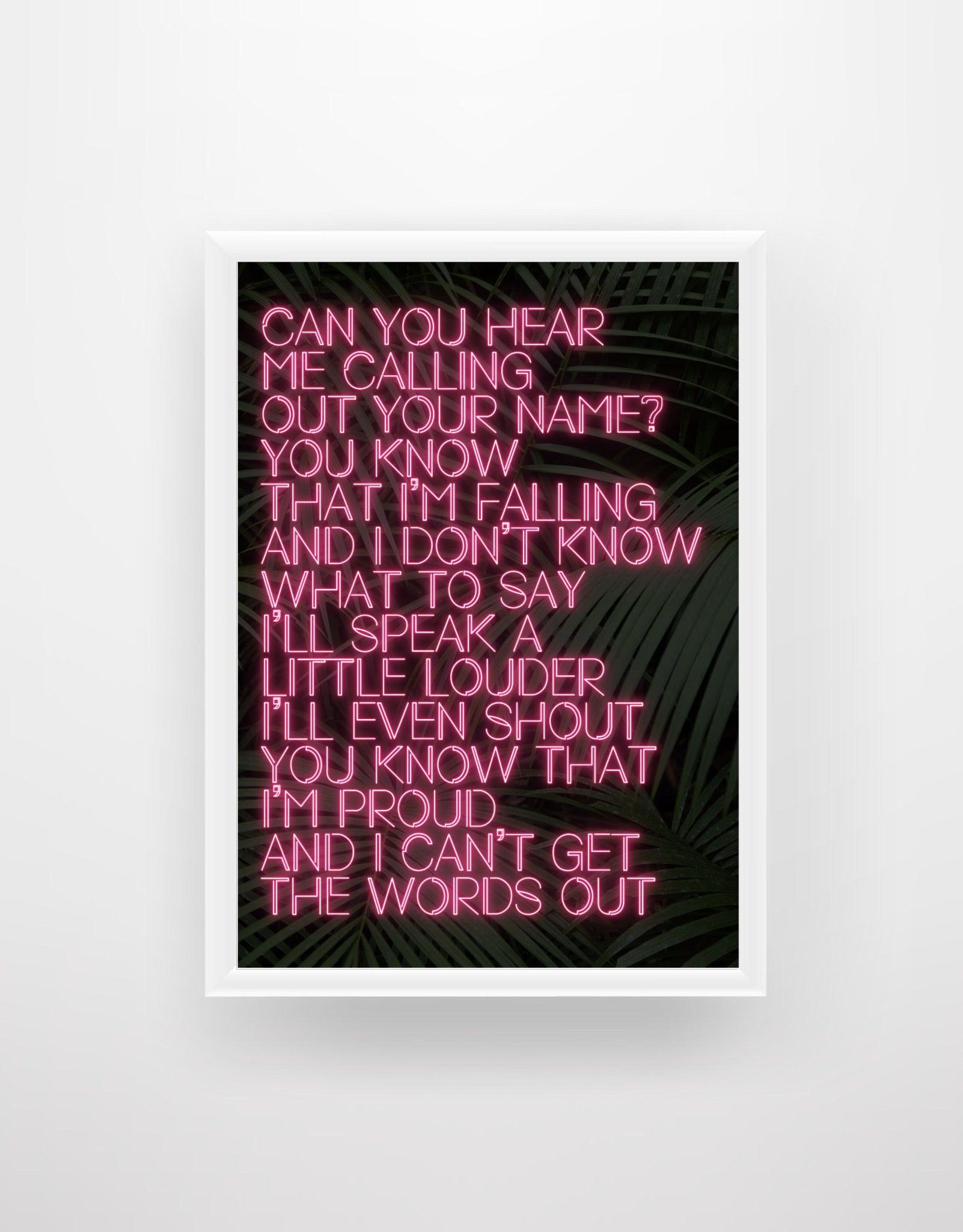 Everywhere (Fleetwood Mac) - Neon Sign Lyrics Print - Chic Prints