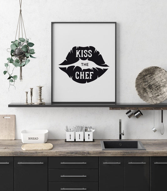 Kiss the chef - Kitchen Print - Chic Prints