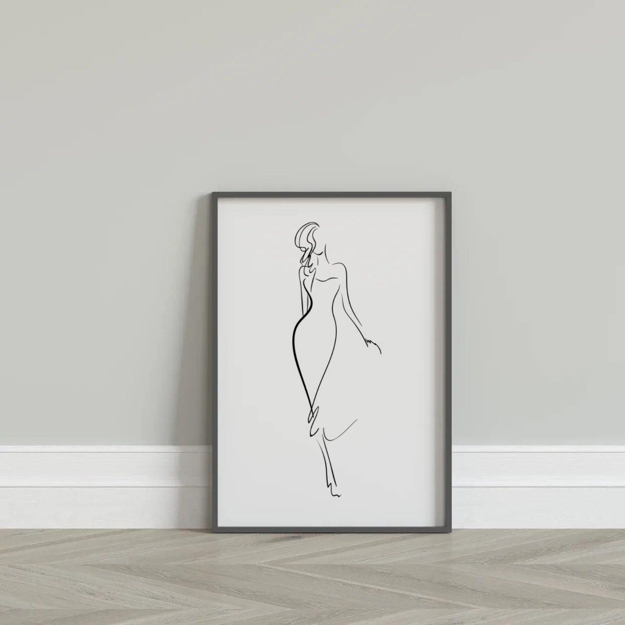 ‘Lady 1’ - Line art print-Chic Prints