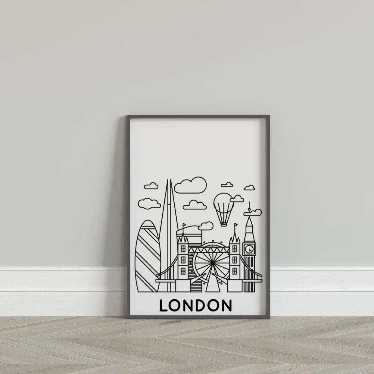 ‘London’ - Line Art Print-Chic Prints