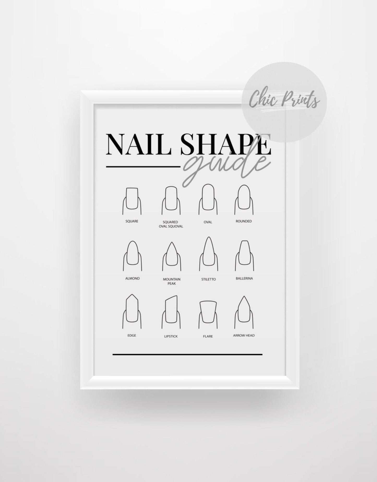 Nail Shape Guide Print - Chic Prints