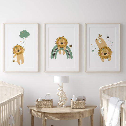 Nursery Lion (Set of 3 Prints) - Chic Prints