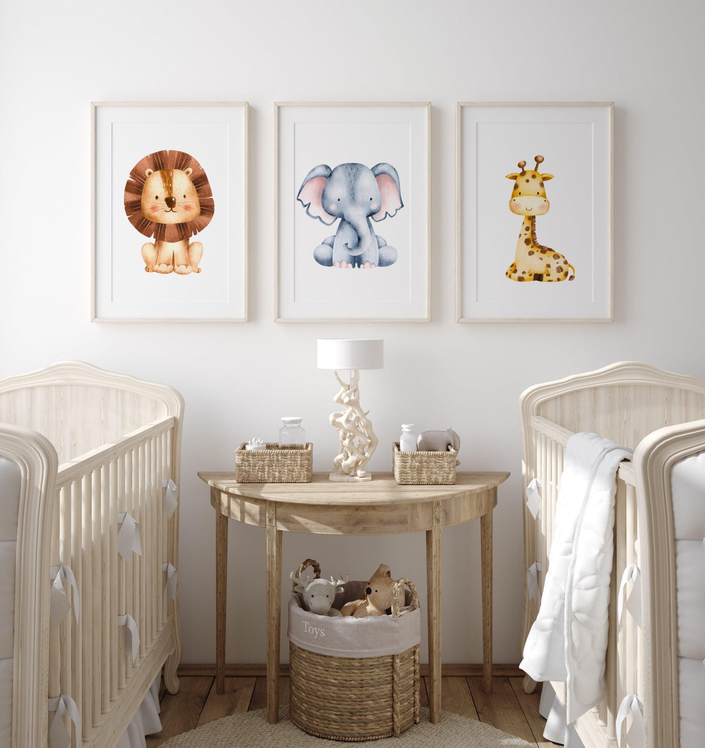 Safari Animals - Set of Three Nursery Prints - Chic Prints