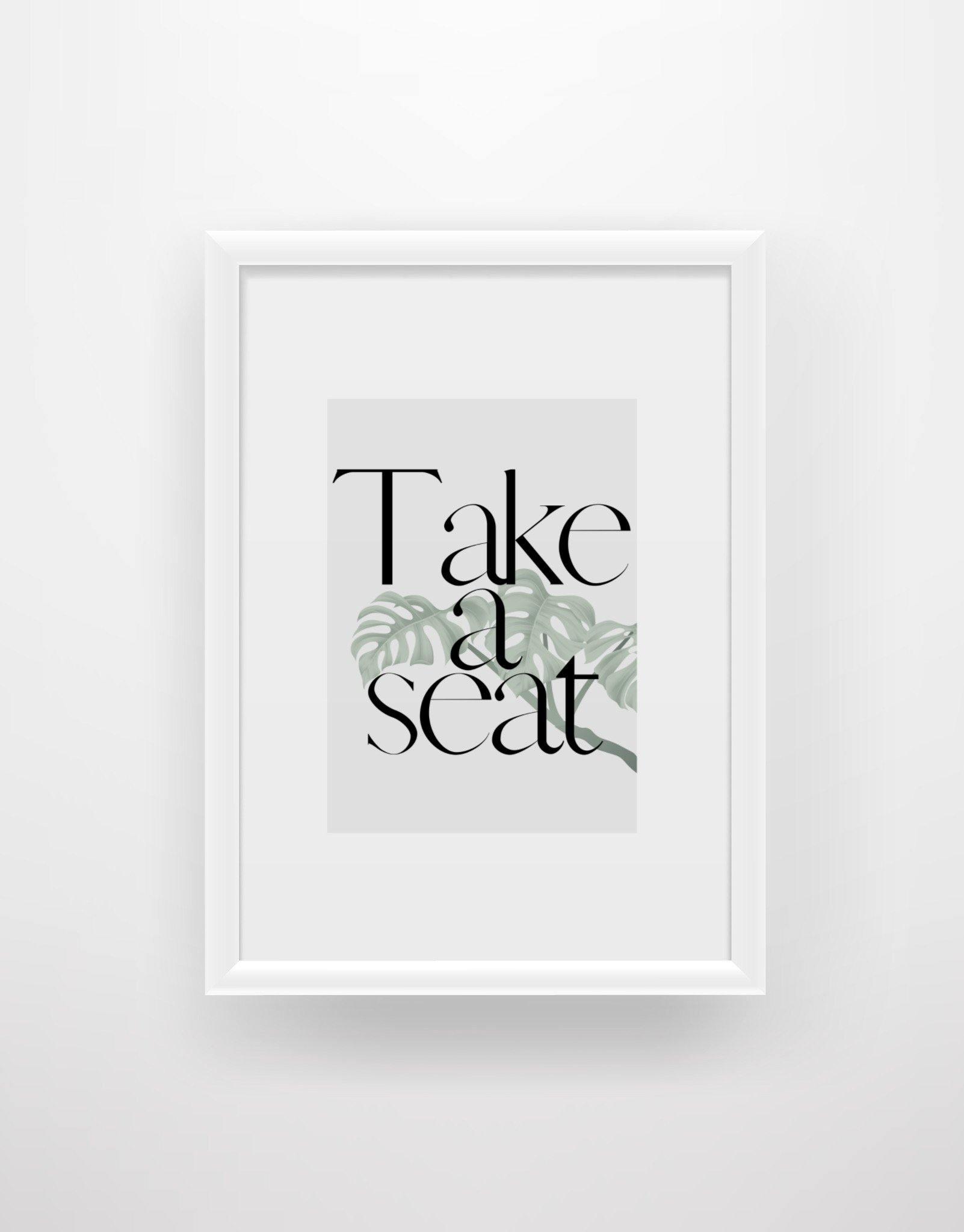 Take a seat - Bathroom quote print - Chic Prints